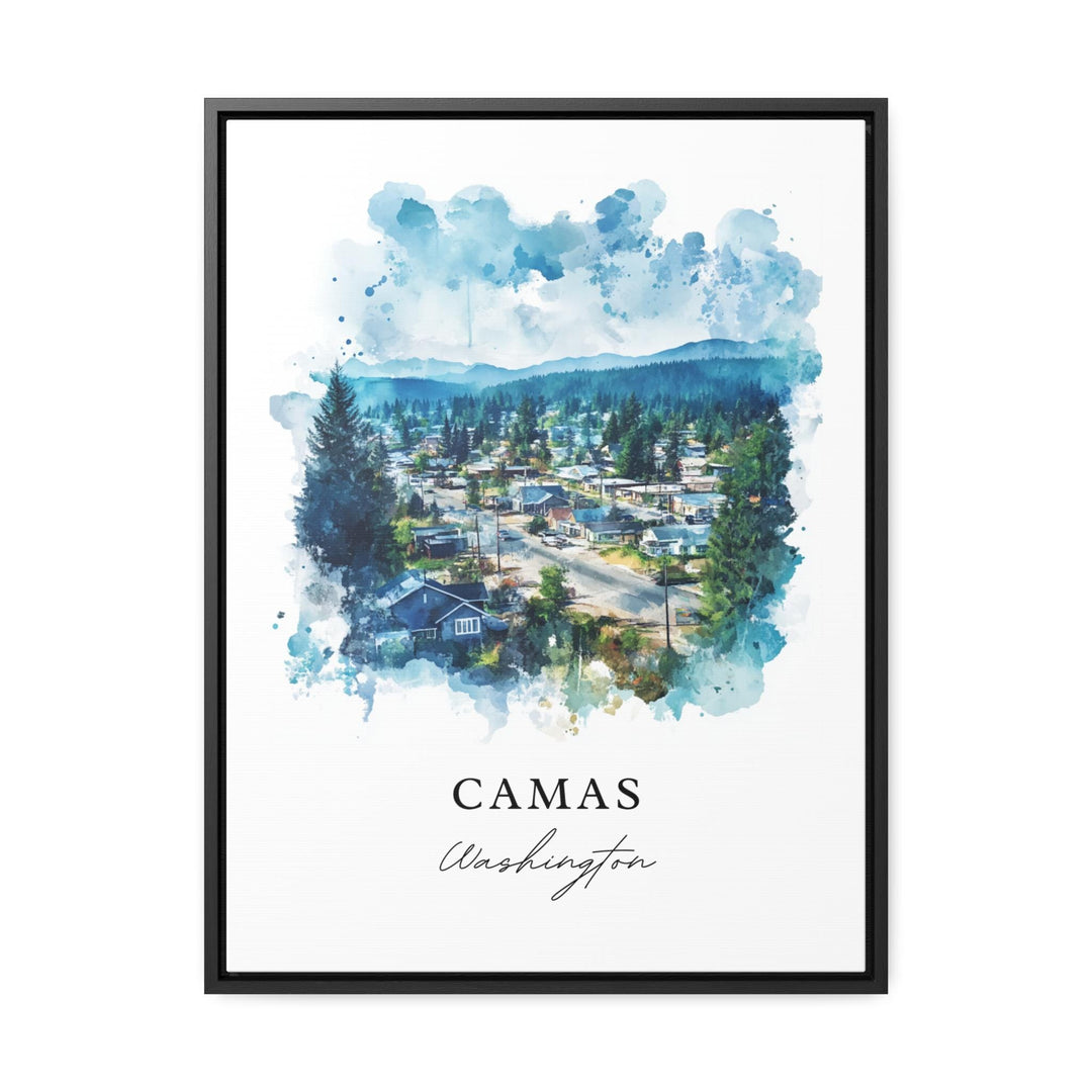 Camas WA Wall Art, Camas Washington Print, Camas Watercolor Art, Clark County WA Gift, Travel Poster, Housewarming Gift