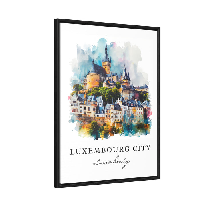 Luxembourg City watercolor travel art - Luxembourg, Luxembourg City print, Wedding gift, Birthday present, Custom Text, Perfect Gift