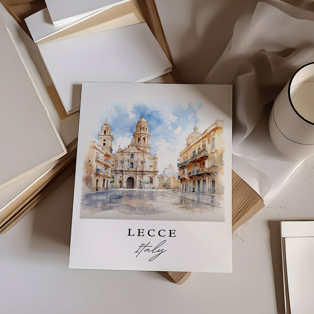 Lecce Italy wall art - Italy, Lecce poster, Lecce Italia Wedding gift, Birthday present, Custom Text, Personalized Gift