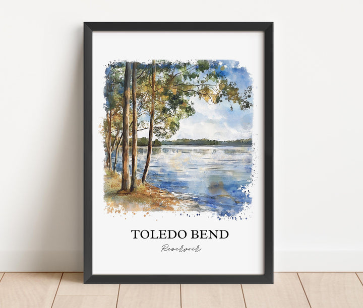 Toledo Bend Reservoir Art, Sabine River Print, Toledo Bend Artwork, Toledo Bend Gift, Travel Print, Travel Poster, Housewarming Gift