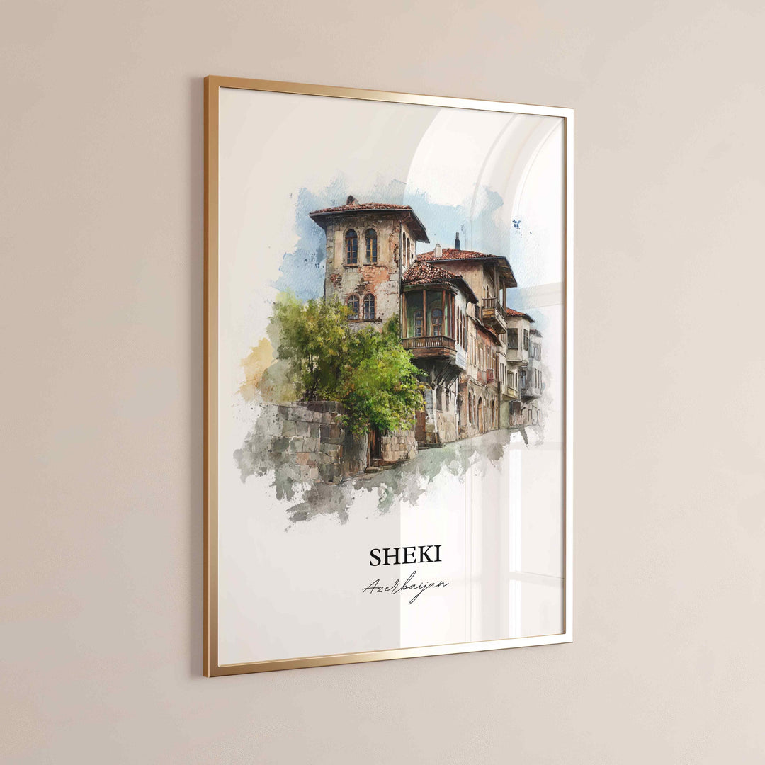 Sheki, Azerbaijan – Watercolor Art Print