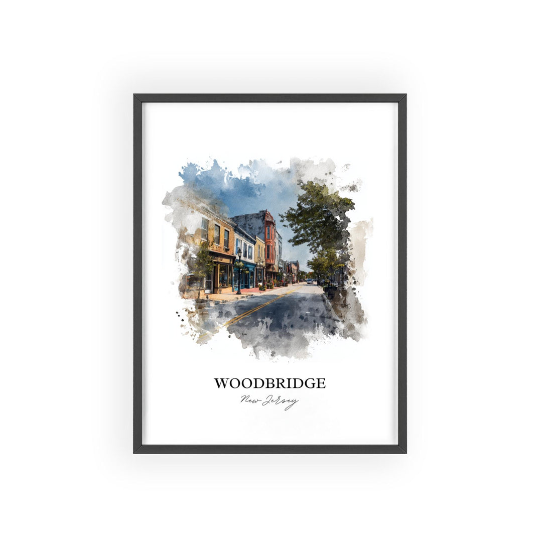 Woodbridge, New Jersey, USA – Watercolor Art Print