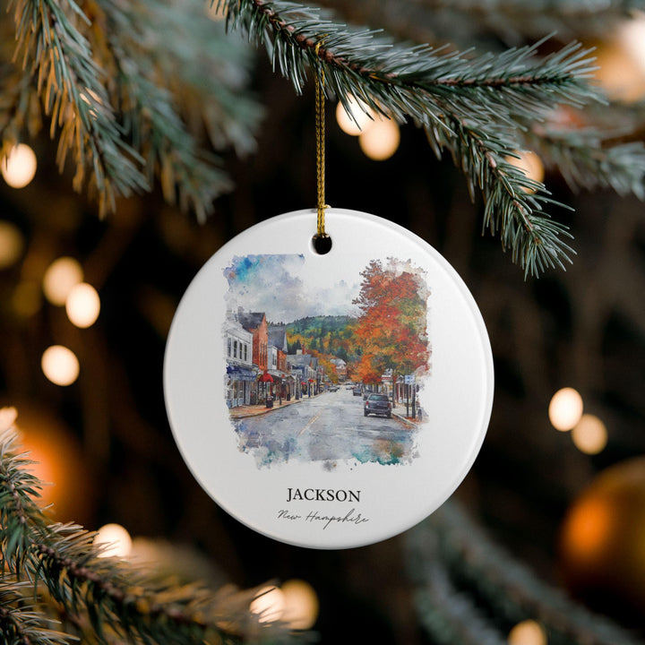 Jackson NH Ornament: Unique Jackson New Hampshire Souvenir, Jackson Xmas Decor, and Authentic Jackson New Hampshire Gift