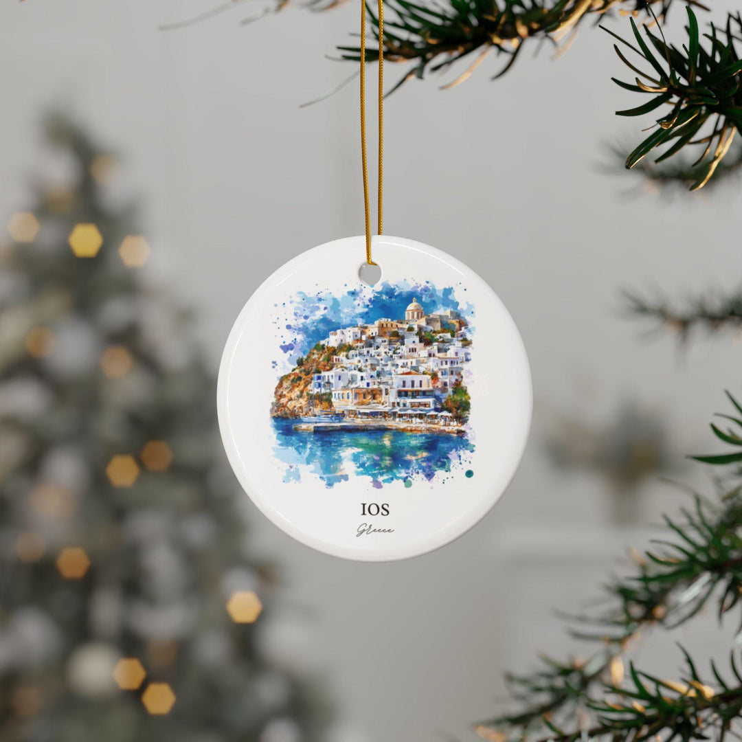 Ios Greece Ornament: Unique Ios Greece Souvenir, Greece Xmas Decor, and Authentic Ios Greece Gift