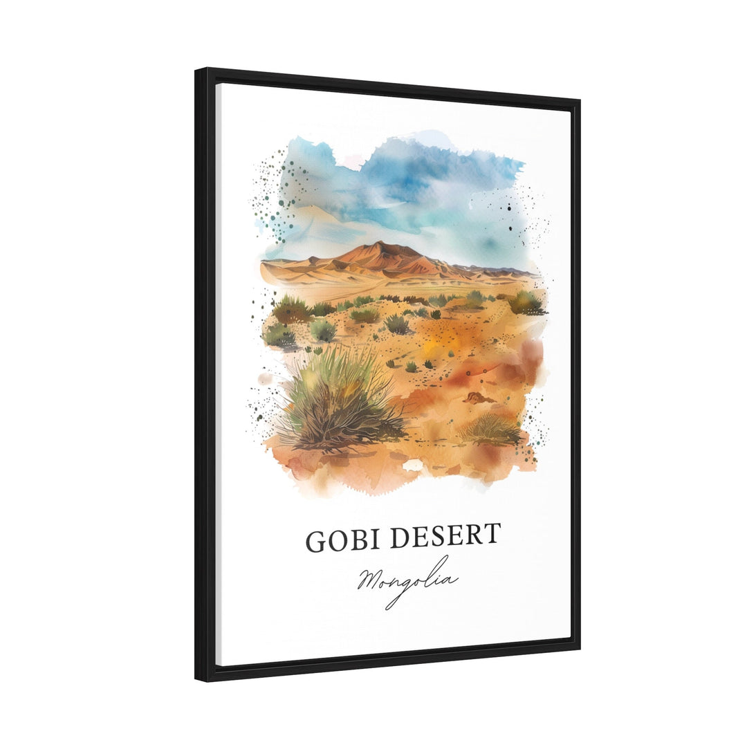 Gobi Desert Wall Art, Gobi Desert Print, Mongolia Watercolor, Gobi Desert Gift,