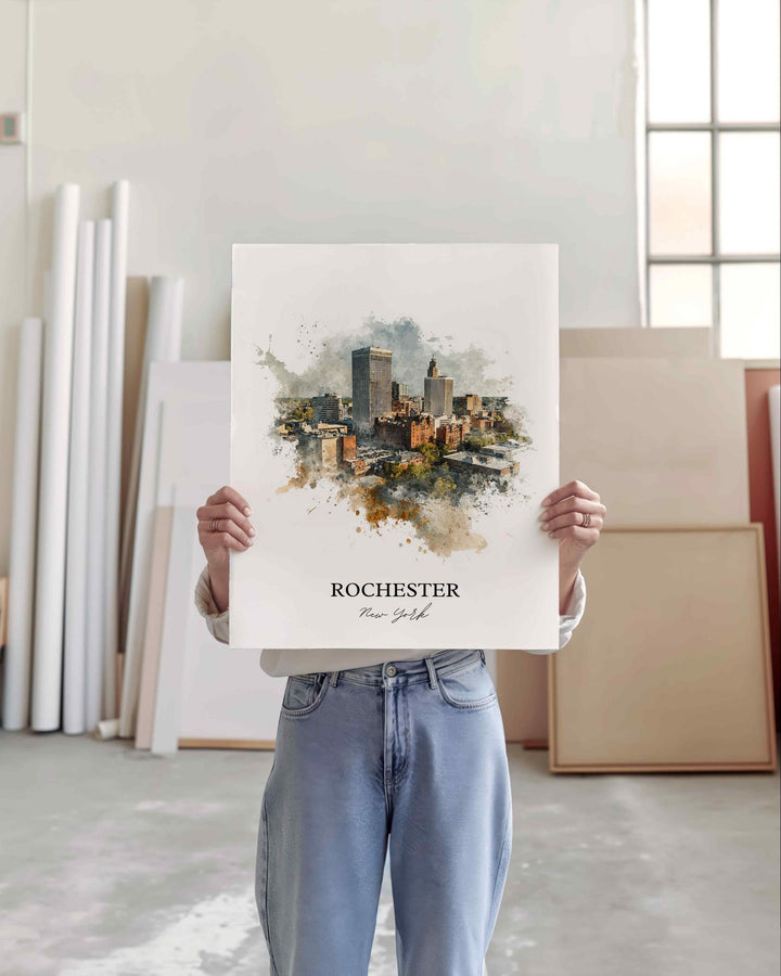Rochester, New York – Watercolor Art Print