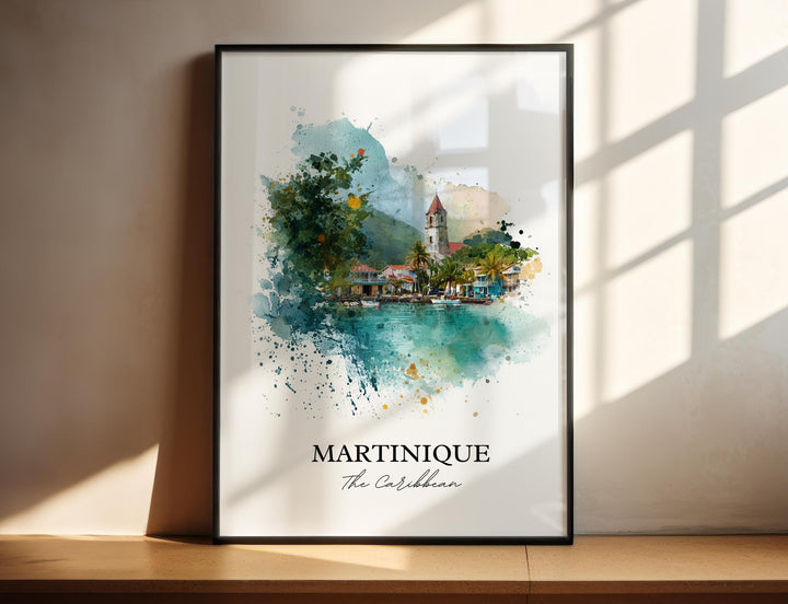Martinique Wall Art, Martinique Print, Martinique Watercolor Art, Caribbean Islands Gift, Travel Print, Travel Poster, Housewarming Gift