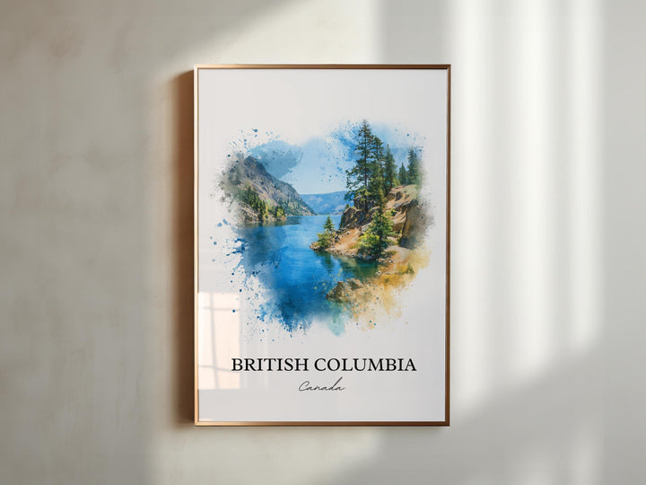 British Columbia Wall Art, British Columbia Print, BC Watercolor Art, Vancouver Gift, BC Canada Print, Travel Poster, Housewarming Gift