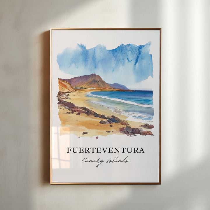 Fuerteventura Wall Art, Canary Islands Print, Fuertenventura Watercolor, Fuerteventura Gift, Travel Print, Travel Poster, Housewarming Gift