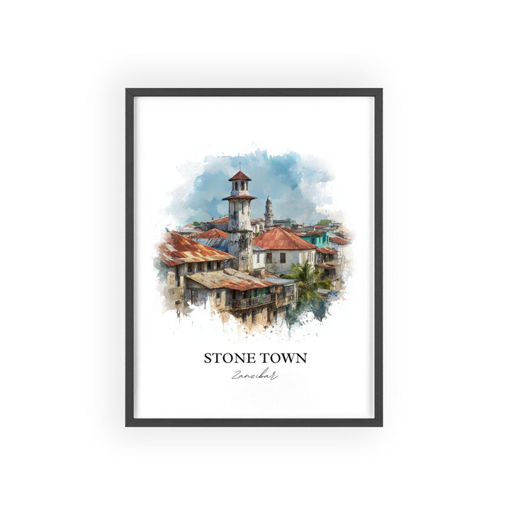 Stone Town, Zanzibar – Watercolor Art Print