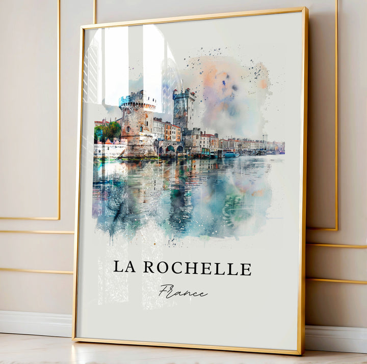 La Rochelle Wall Art, La Rochelle Print, La Rochelle France Watercolor, France Travel Gift,