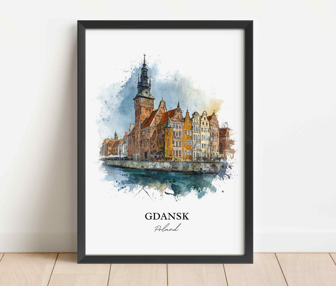 Gdansk, Poland – Watercolor Art Print