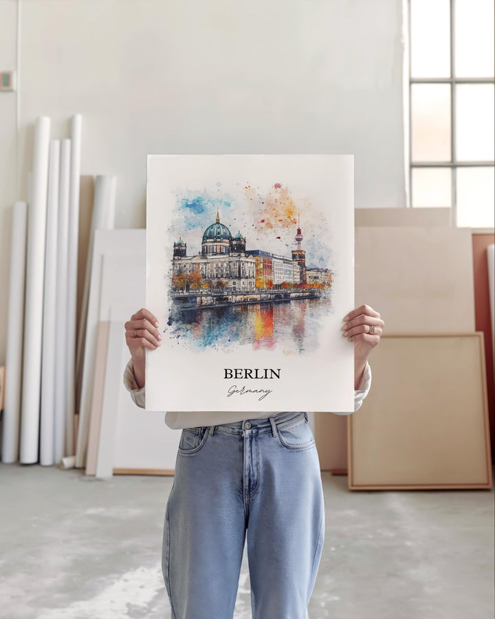 Berlin Wall Art, Berlin Print, Germany Watercolor Art, Berlin Germany Gift, Travel Print, Travel Poster, Housewarming Gift