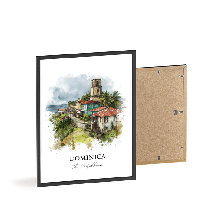 Dominica Wall Art, Dominica Print, Caribbean Watercolor Art, Dominica Gift, Travel Print, Travel Poster, Housewarming Gift