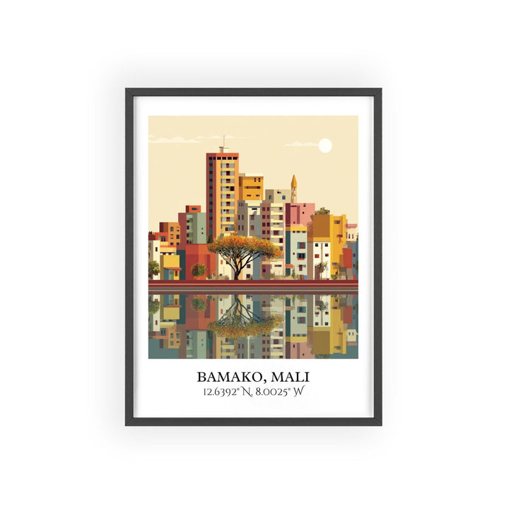 Bamako Art, Bamako Mali Retro Travel Art, Bamako Home Decor, Bamako Gift, Mali Travel Art, Travel Prints, Housewarming Gift
