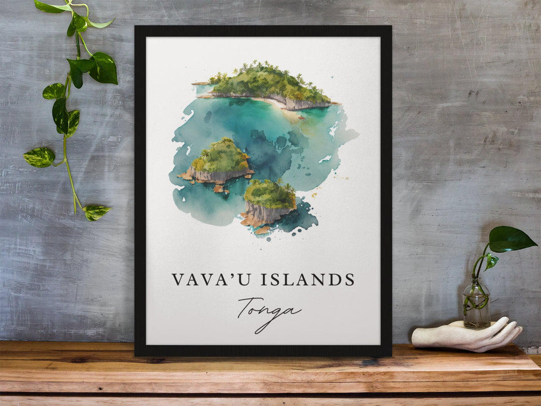 Vavau Island Tonga travel art - Vavau, Tonga poster, Vavau Island Wedding gift, Birthday present, Custom Text, Personalised Gift