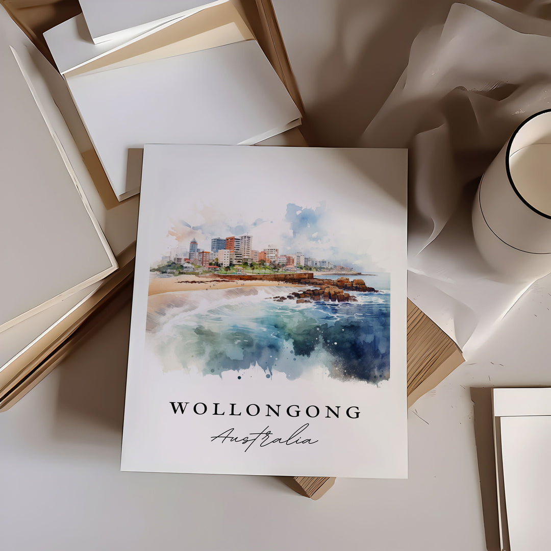 Wollongong Australia wall art - Australia, Wollongong poster, Wedding gift, Birthday present, Custom Text, Personalized Gift