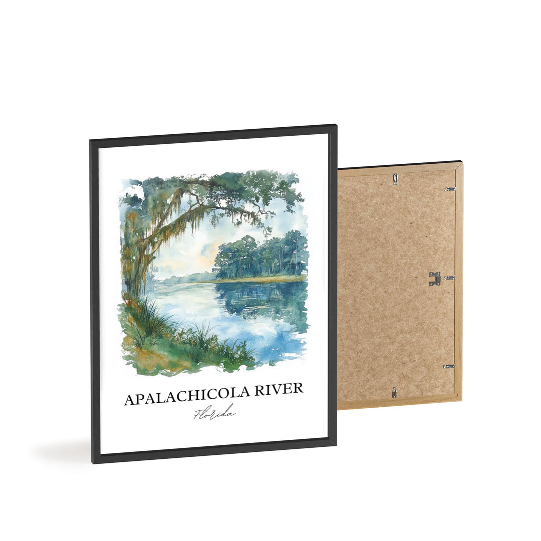 Apalachicola River Wall Art, Apalachicola Print, Florida Watercolor, Apalachicola River Gift, Travel Print, Travel Poster, Housewarming Gift