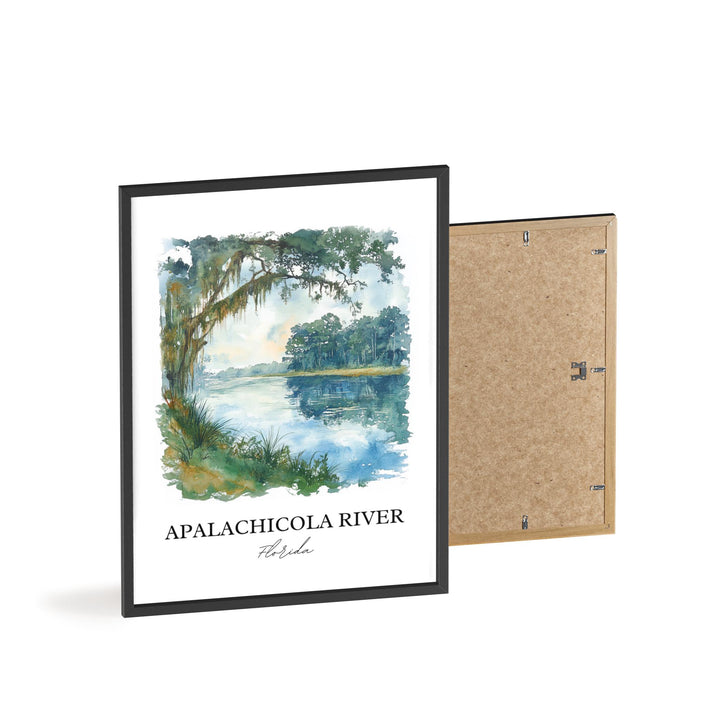 Apalachicola River Wall Art, Apalachicola Print, Florida Watercolor, Apalachicola River Gift, Travel Print, Travel Poster, Housewarming Gift