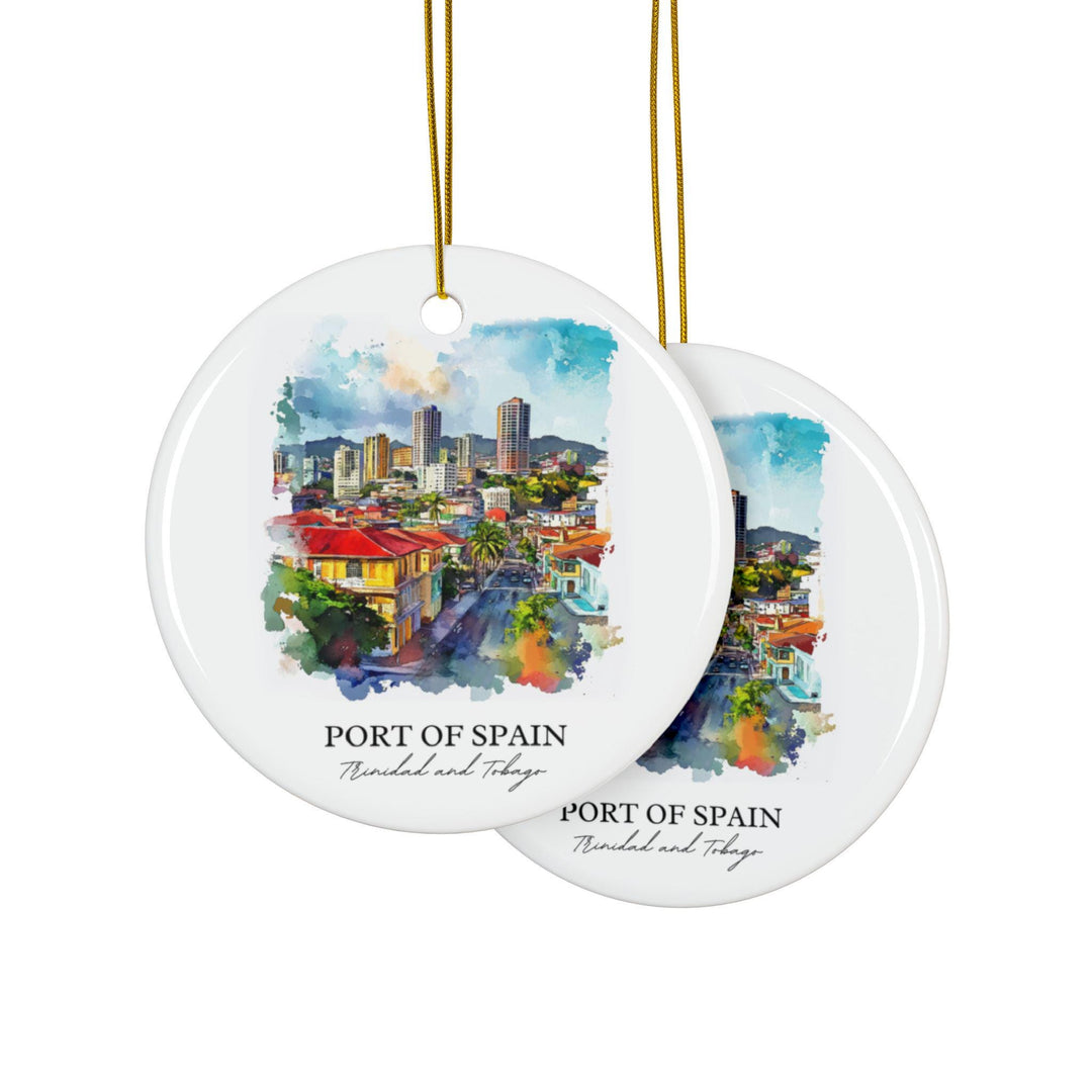 Port of Spain Ornament: Unique Trinidad and Tobago Souvenir, Caribbean Xmas Decor, and Authentic Port of Spain Gift