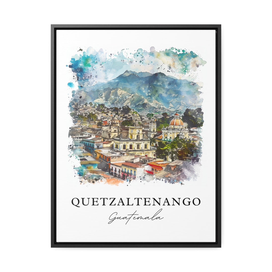 Quetzaltenango Wall Art, Xela Print, Guatemala Watercolor, Quetzaltenango Guatemala Gift,