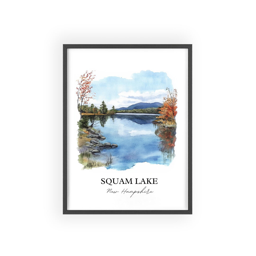 Squam Lake NH Art, New Hampshire Print, White Mountains Watercolor Art, Squam Lake Gift, Travel Print, Travel Poster, Housewarming Gift