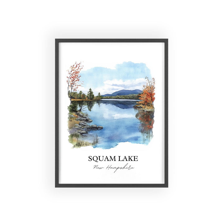 Squam Lake NH Art, New Hampshire Print, White Mountains Watercolor Art, Squam Lake Gift, Travel Print, Travel Poster, Housewarming Gift
