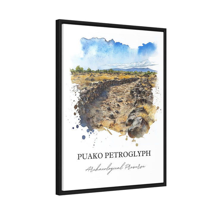 Puako Petroglyph Art, Puako Hawaii Print, Kailua-Kona Watercolor Art, Puako HI Gift, Travel Print, Travel Poster, Housewarming Gift