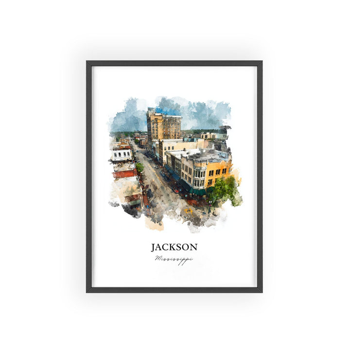 Jackson, Mississippi – Watercolor Art Print