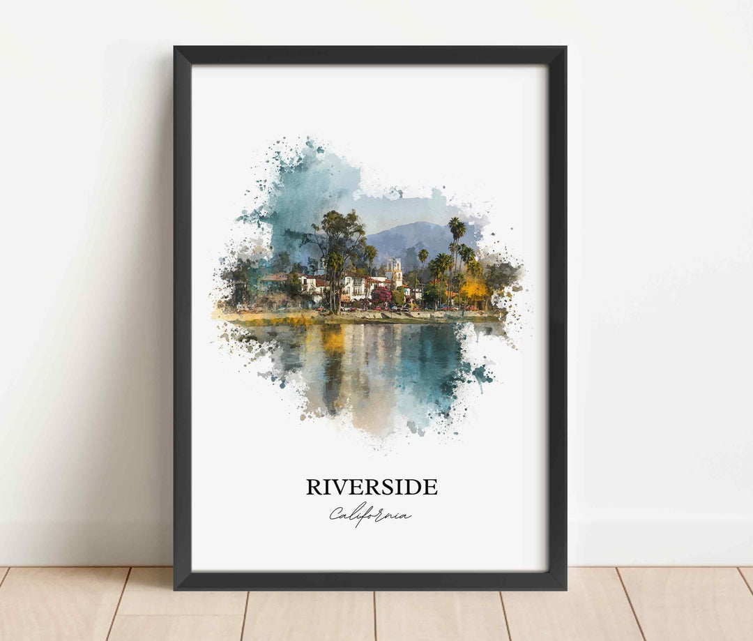 Riverside, California Wall Art, Riverside Print, Riverside Watercolor Art, Riverside California Gift, Travel Print, Travel Poster, Housewarming Gift