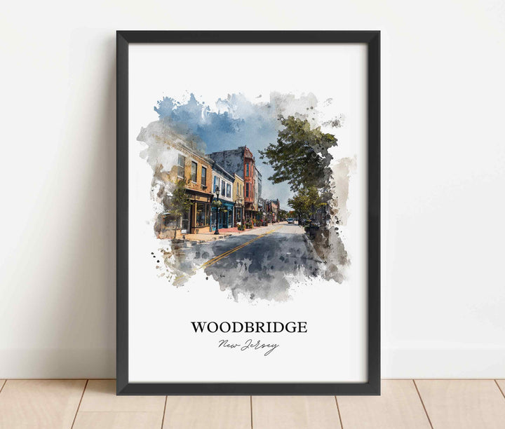 Woodbridge, New Jersey, USA – Watercolor Art Print