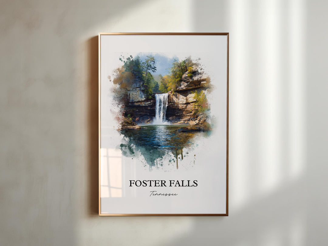 Foster Falls Wall Art, Sequatchie TN Print, Tennessee Watercolor Art, Foster Falls TN Gift, Travel Print, Travel Poster, Housewarming Gift