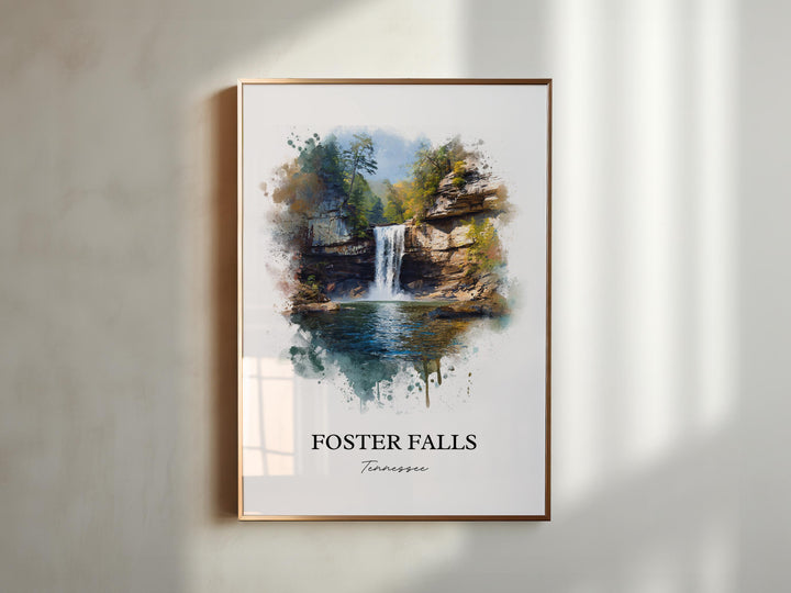 Foster Falls Wall Art, Sequatchie TN Print, Tennessee Watercolor Art, Foster Falls TN Gift, Travel Print, Travel Poster, Housewarming Gift