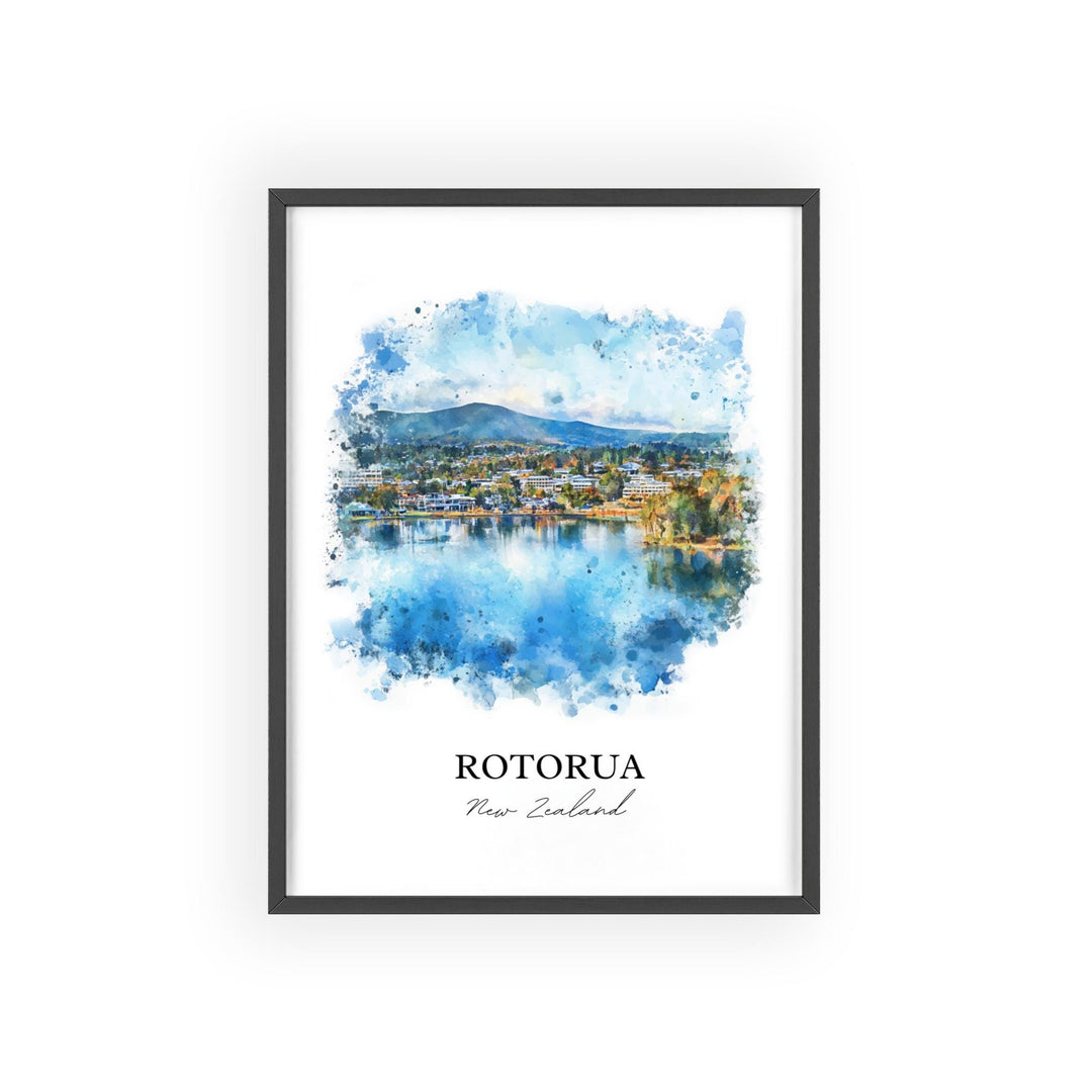 Rotorua, New Zealand – Watercolor Art Print
