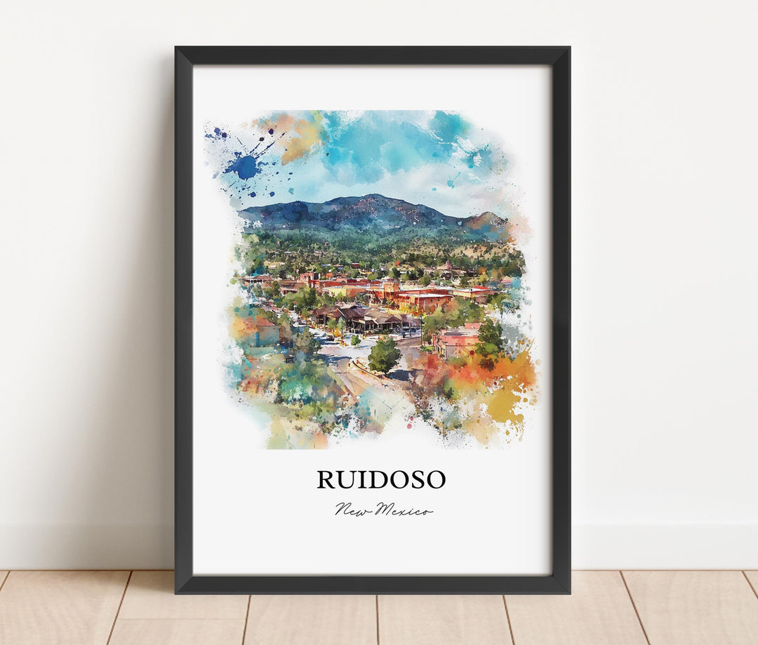 Ruidoso NM Art, Sierra Blanca Mountains Print, New Mexico Watercolor Art, Ruidoso NM Gift, Travel Print, Travel Poster, Housewarming Gift
