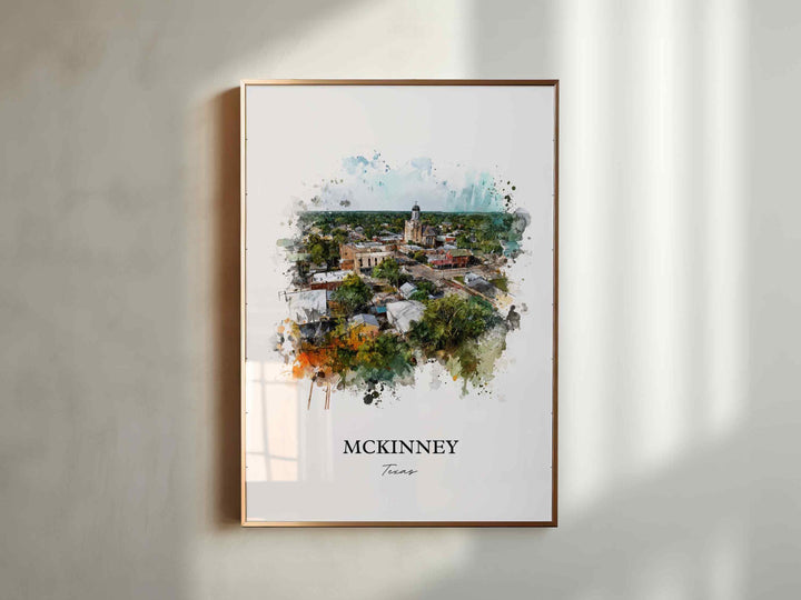 McKinney, Texas – Watercolor Art Print