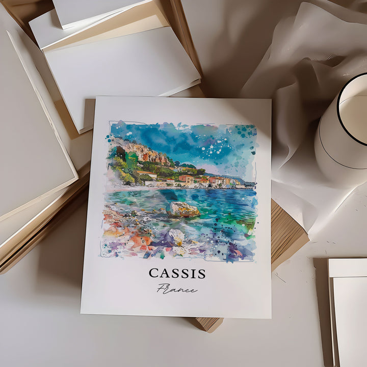 Cassis France Wall Art, Cassis Print, Cassis Watercolor, Cassis, South of France Gift,