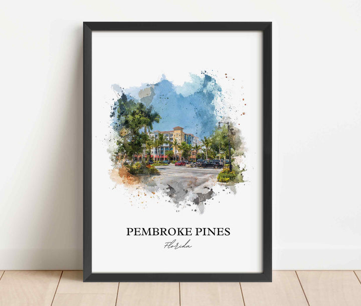 Pembroke Pines, Florida – Watercolor Art Print