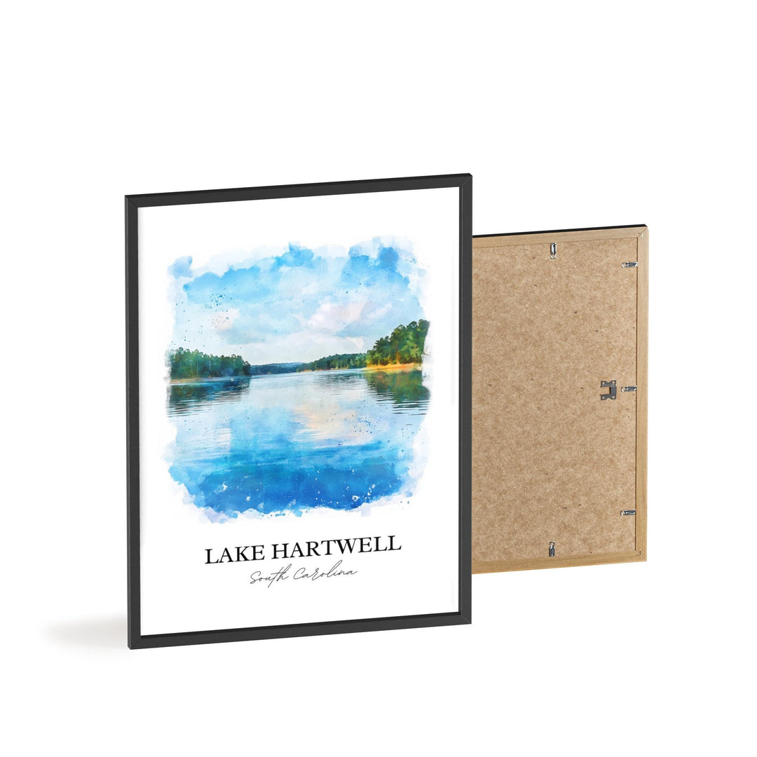 Lake Hartwell, Georgia, USA – Watercolor Art Print