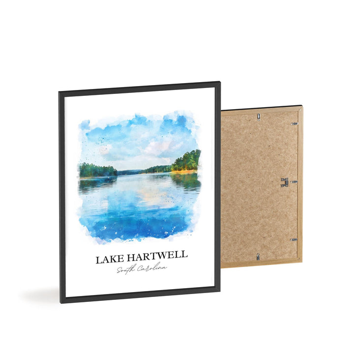 Lake Hartwell, Georgia, USA – Watercolor Art Print