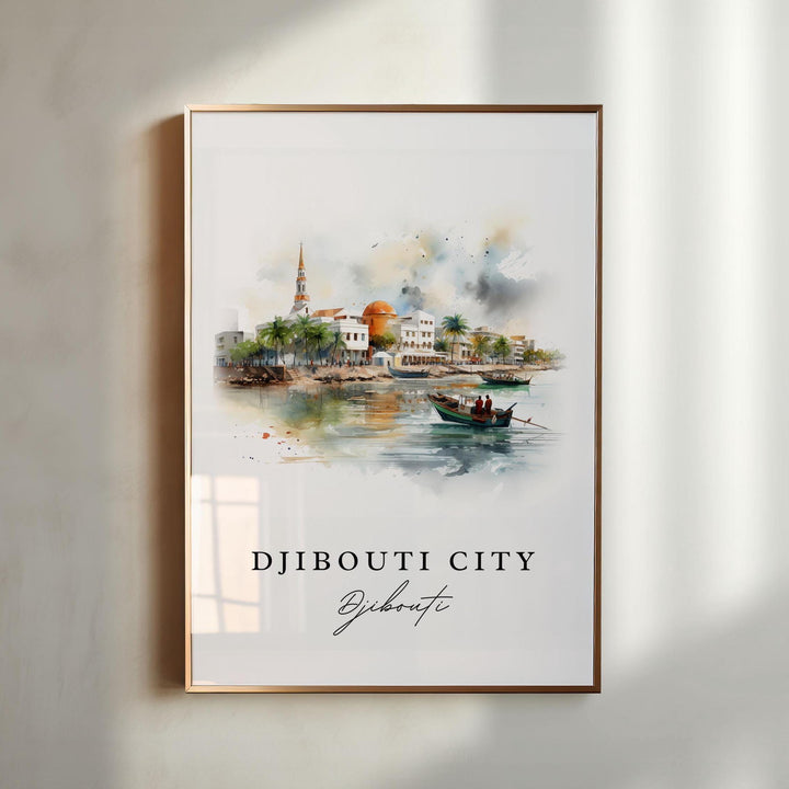 Djibouti City wall art - Djibouti, Djibouti City poster, Djibouti Wedding gift, Birthday present, Custom Text, Personalized Gift