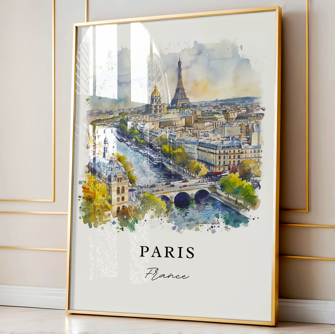 Paris Skyline Art Print, Eiffel Tower Print, Paris Wall Art, France Gift, Travel Print, Travel Poster, Travel Gift, Housewarming Gift