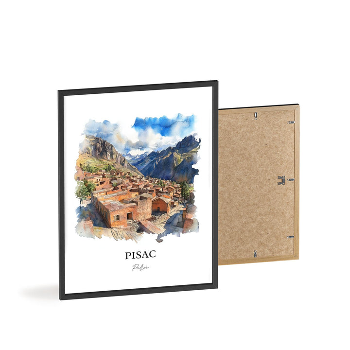Pisac Peru Wall Art, Sacred Valley Peru Print, Peru Watercolor Art, Pisac Peru Gift, Travel Print, Travel Poster, Housewarming Gift