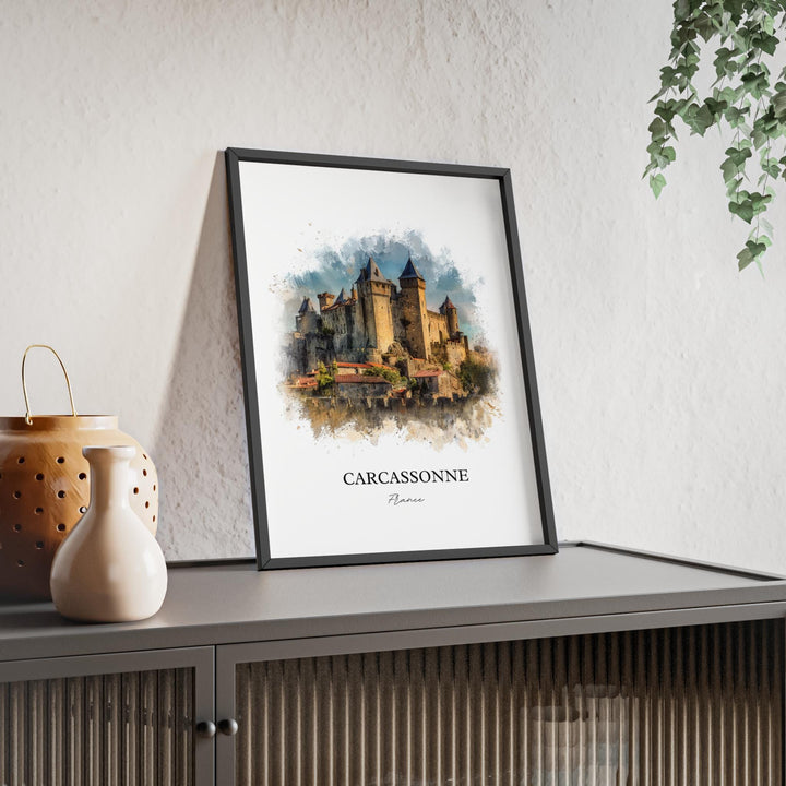 Carcassonne, France – Watercolor Art Print