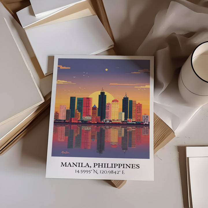 Manila Art, Philippines Retro Travel Art, Manila Home Decor, Philippines Gift, Manila Travel Art, Travel Prints, Housewarming Gift