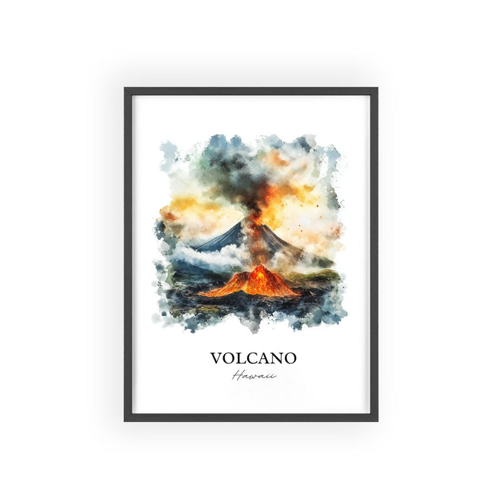 Volcano Village Hawaii Art, Hawaii County Print, Hawaii Watercolor Art, Volcano Hawaii Gift, Travel Print, Travel Poster, Housewarming Gift