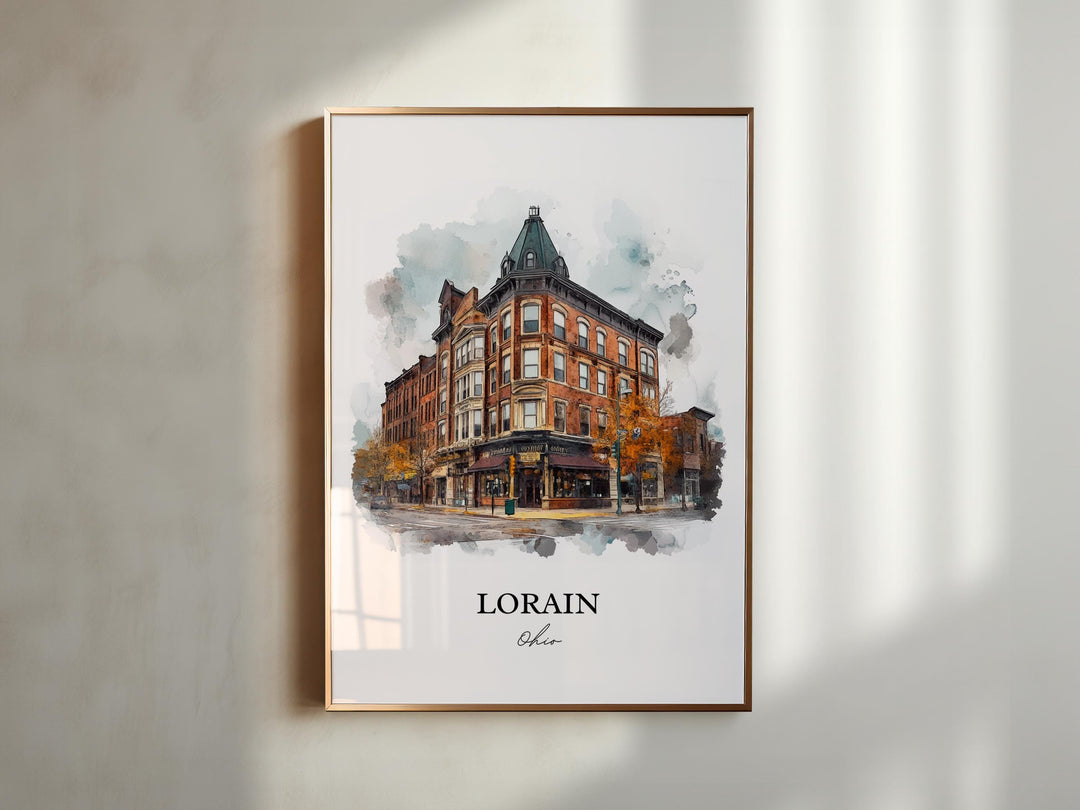 Lorain, Ohio, USA – Watercolor Art Print