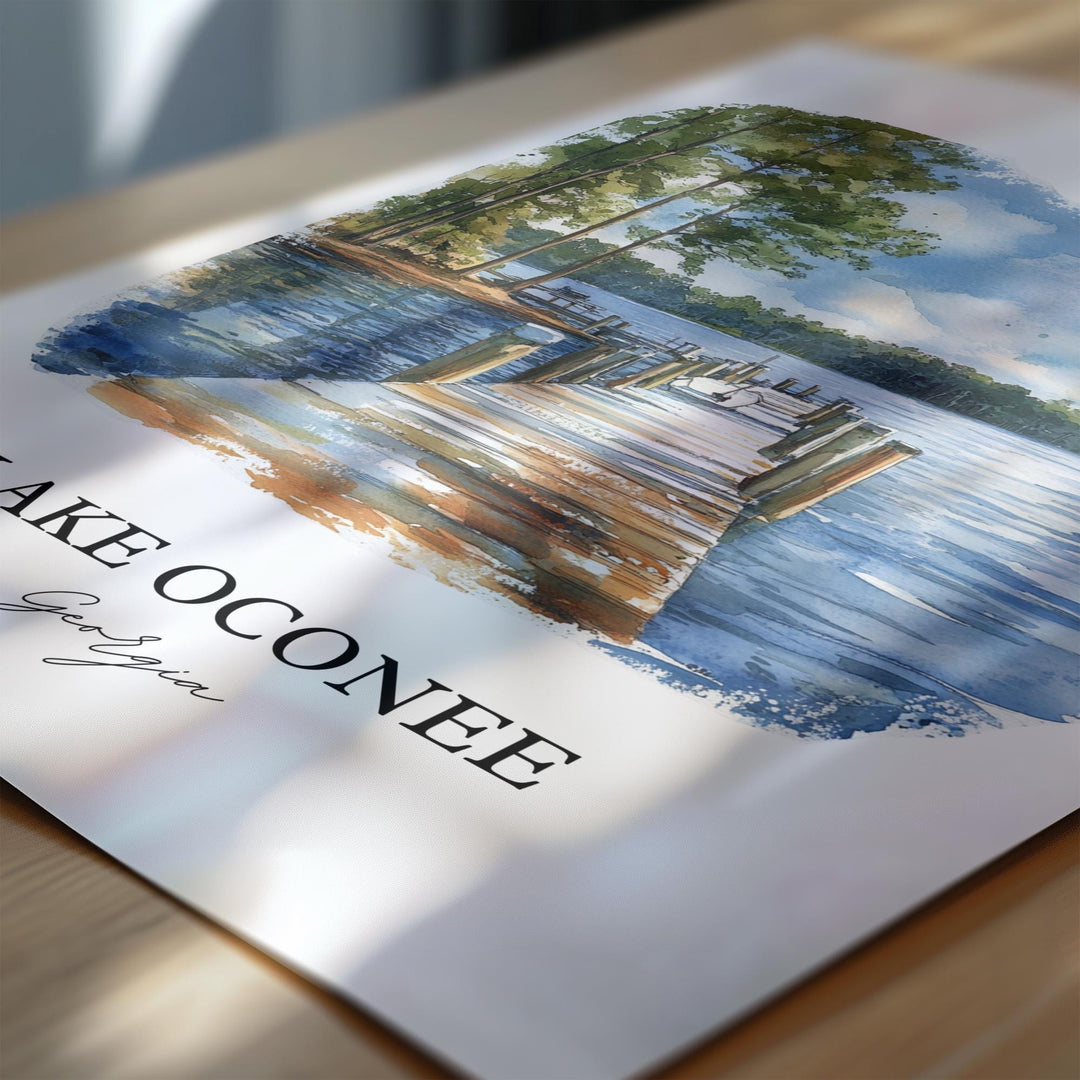 Lake Oconee Wall Art, Greensboro GA Print, Georgia Artwork, Lake Oconee Gift, Travel Print, Travel Poster, Housewarming Gift
