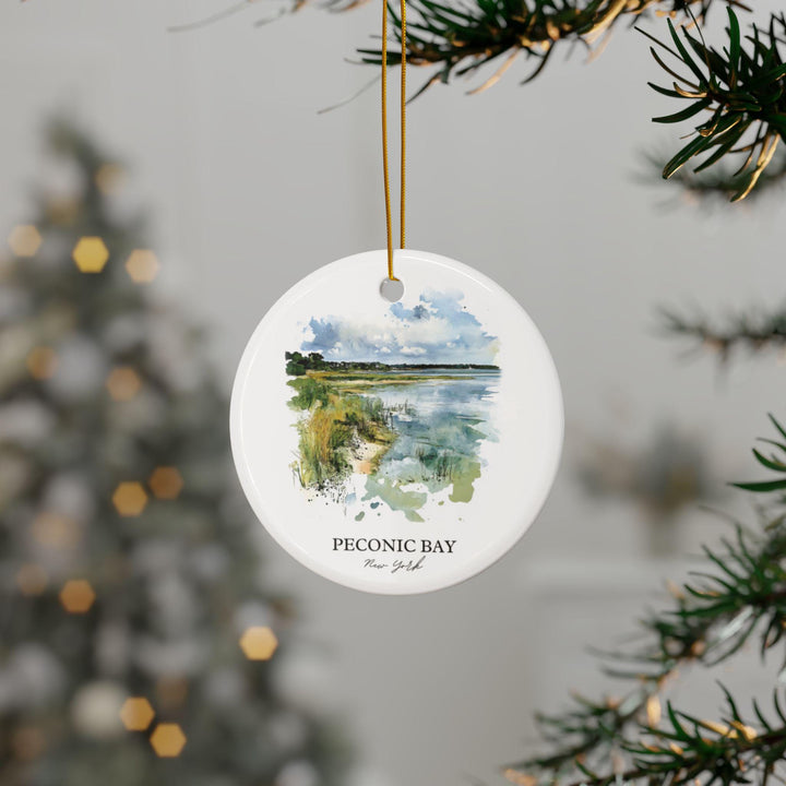 Peconic Bay Ornament: Unique Peconic Bay Souvenir, Peconic Bay Xmas Decor, and Authentic Peconic Bay Gift