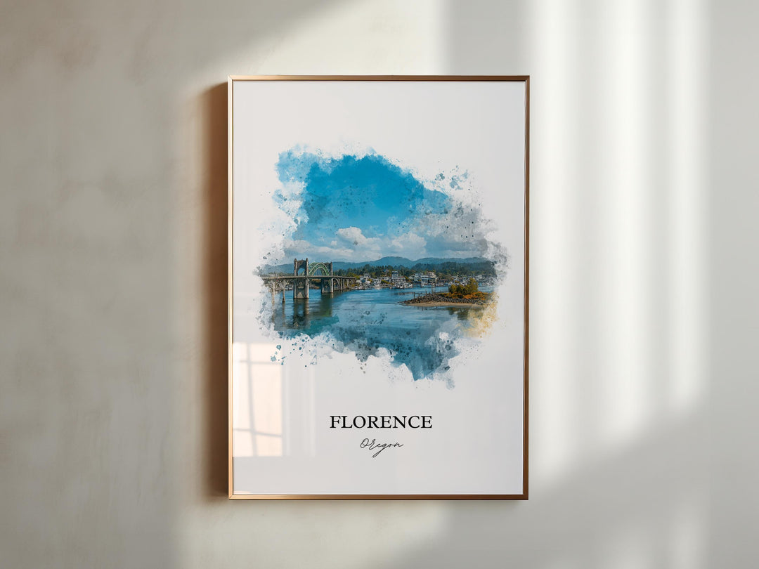 Florence, Oregon – Watercolor Art Print